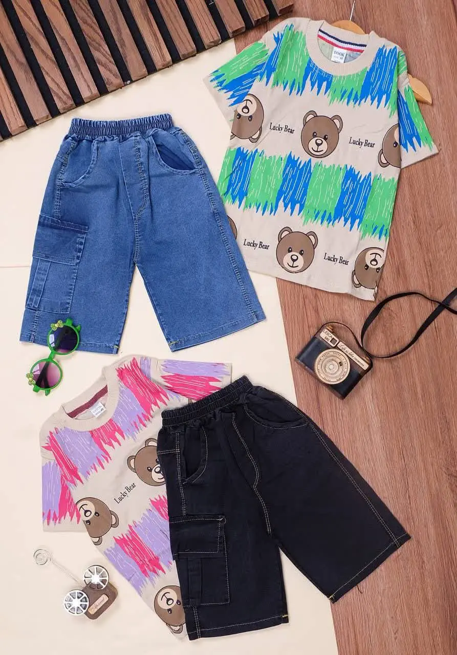 👕نام کالا: #تیشرت شلوارک خرسی اسپرت
