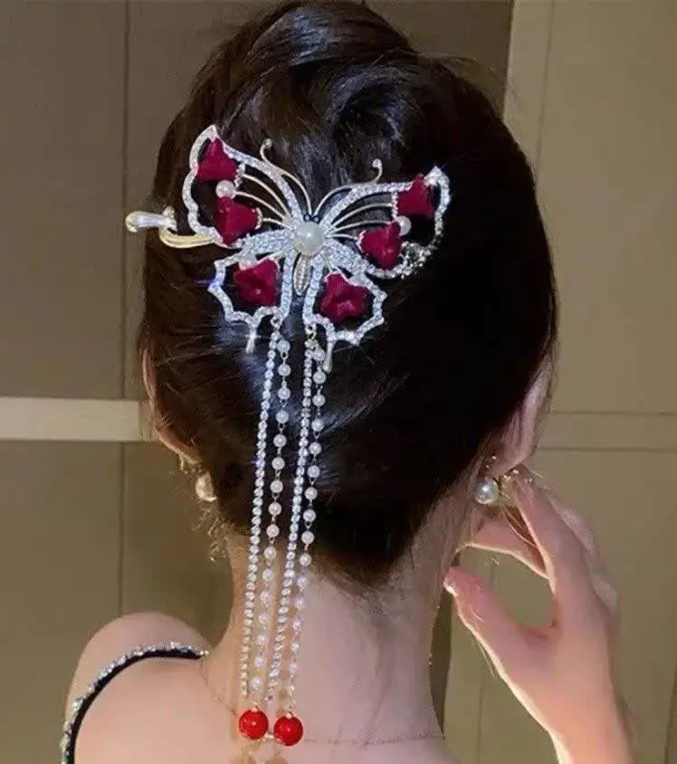 🌹🦋 گیره چفتی رز و پروانه