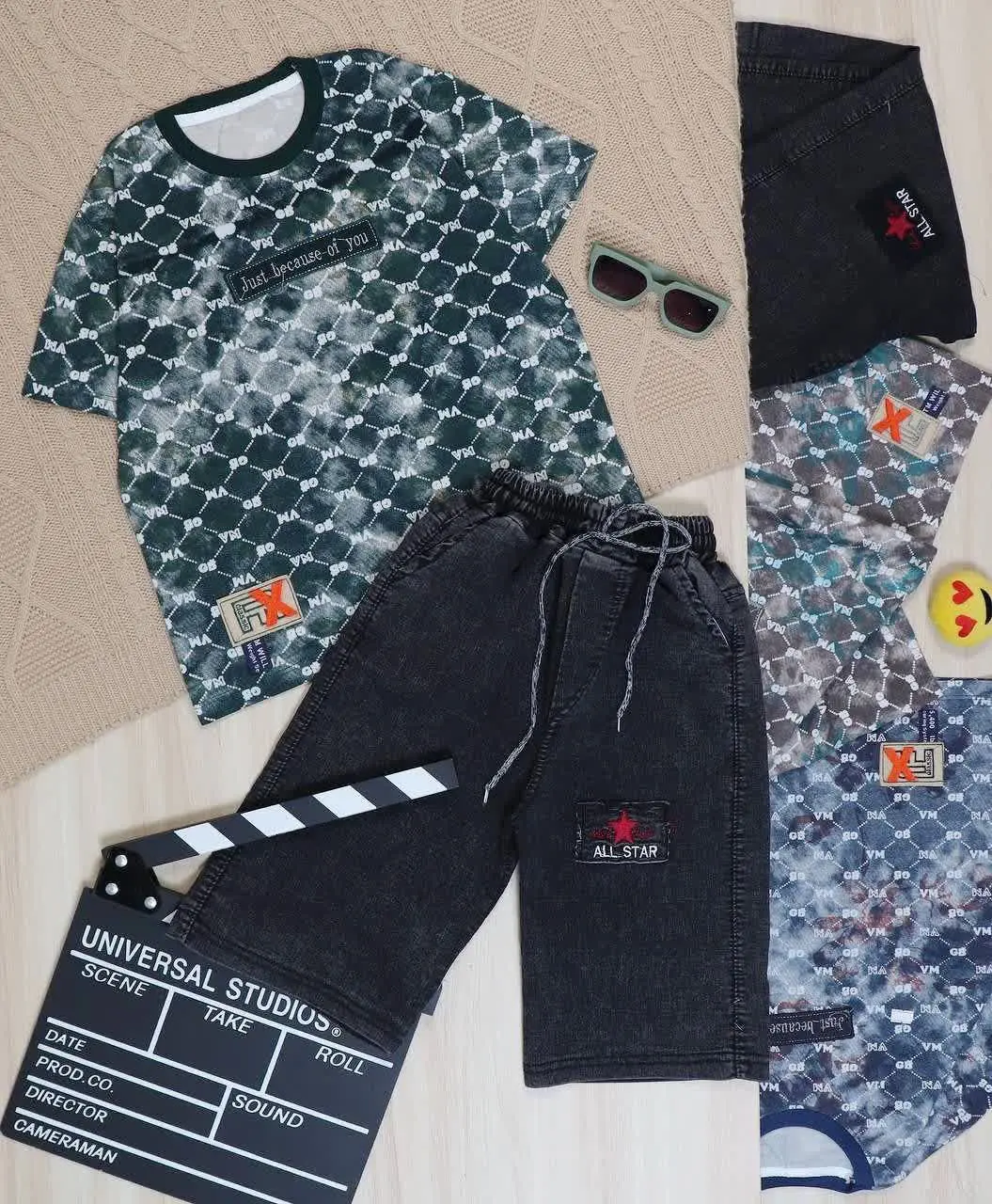 👫تیشرت و شلوارک جین طرح کندو JUST👫
