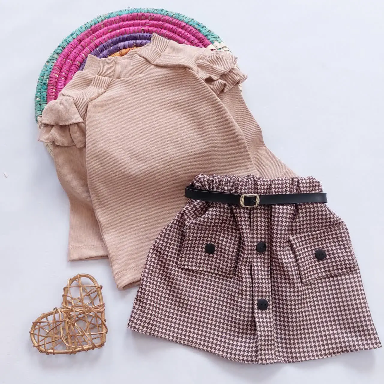 بلوز دامن کبریتی کمربنددار 😍
