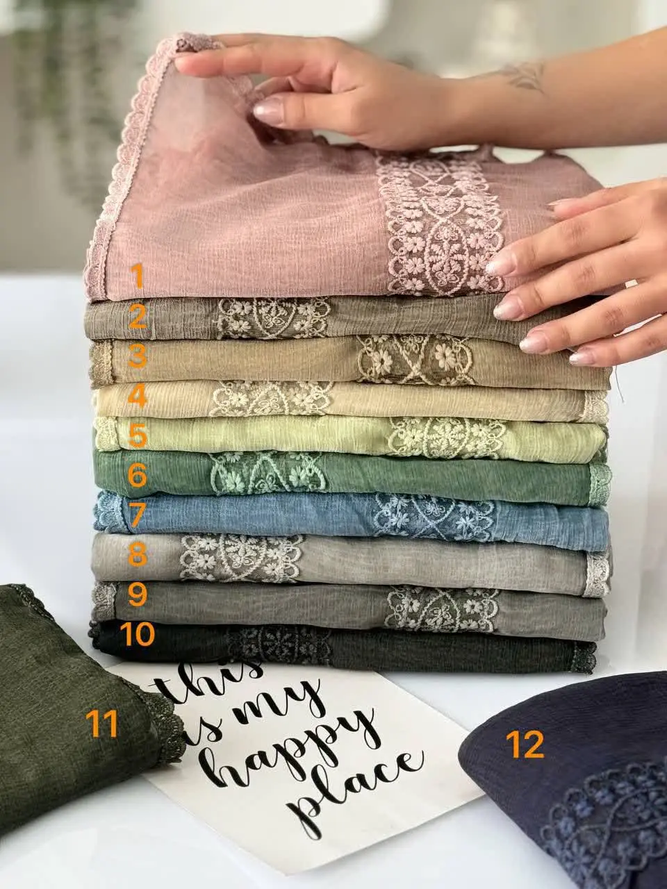 🌸شال مزونی دور دانتل