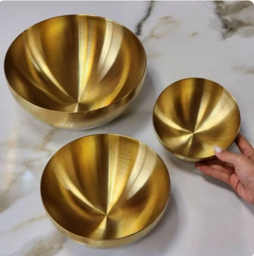 کاسه استیل طلایی