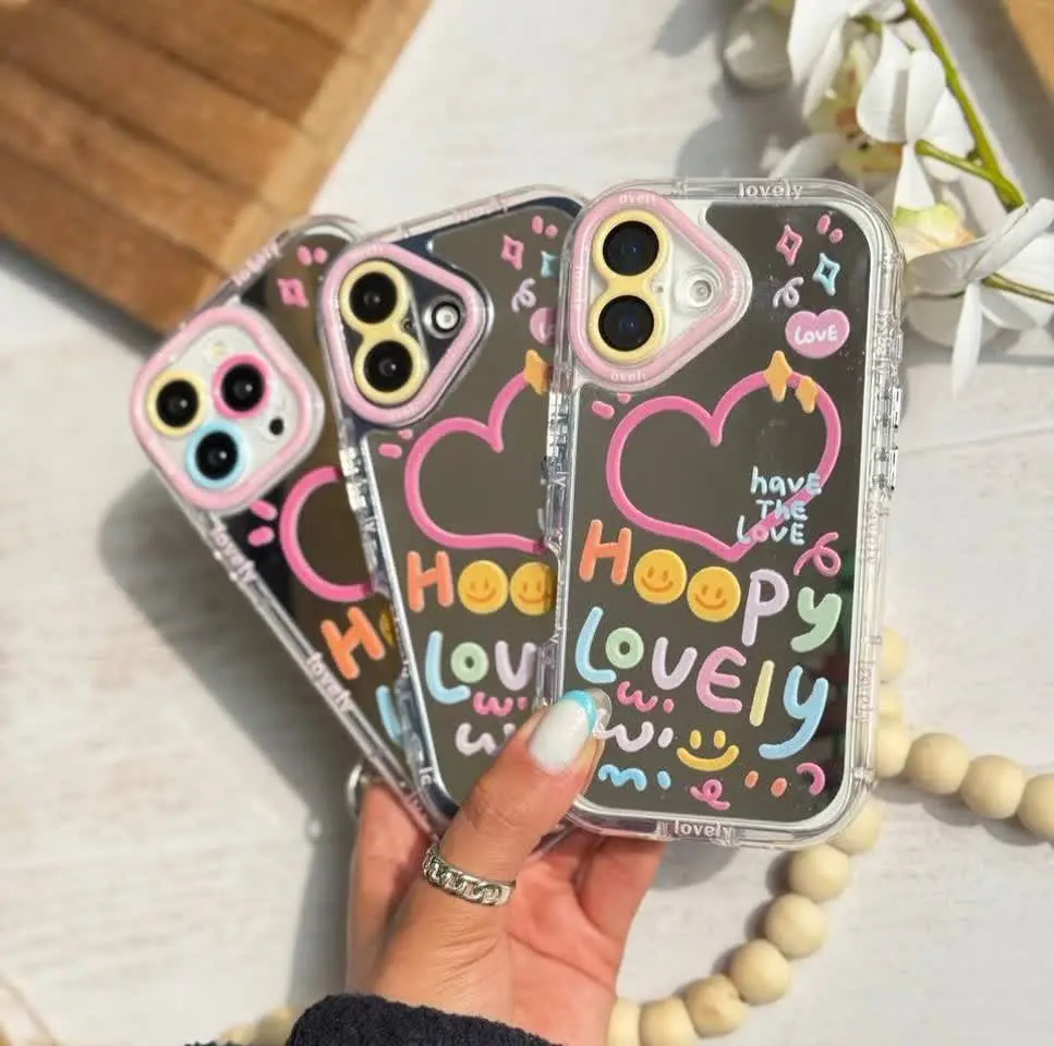 📱مدل قاب: هپی لاولی دو تا دور قاب ایربگ دکمه‌های نرم آینه‌ای نشکن کیفیت بالا مخصوص انواع #سامسونگ #شیائومی #آیفون
