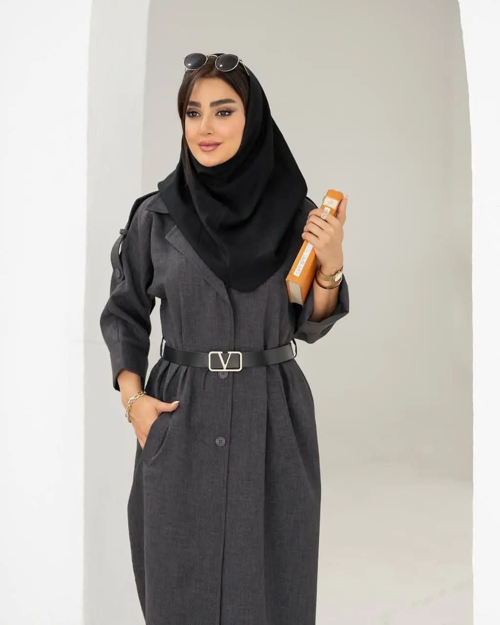 📌مدل: دانشجویی یقه اینگلیسی+کمربند 
