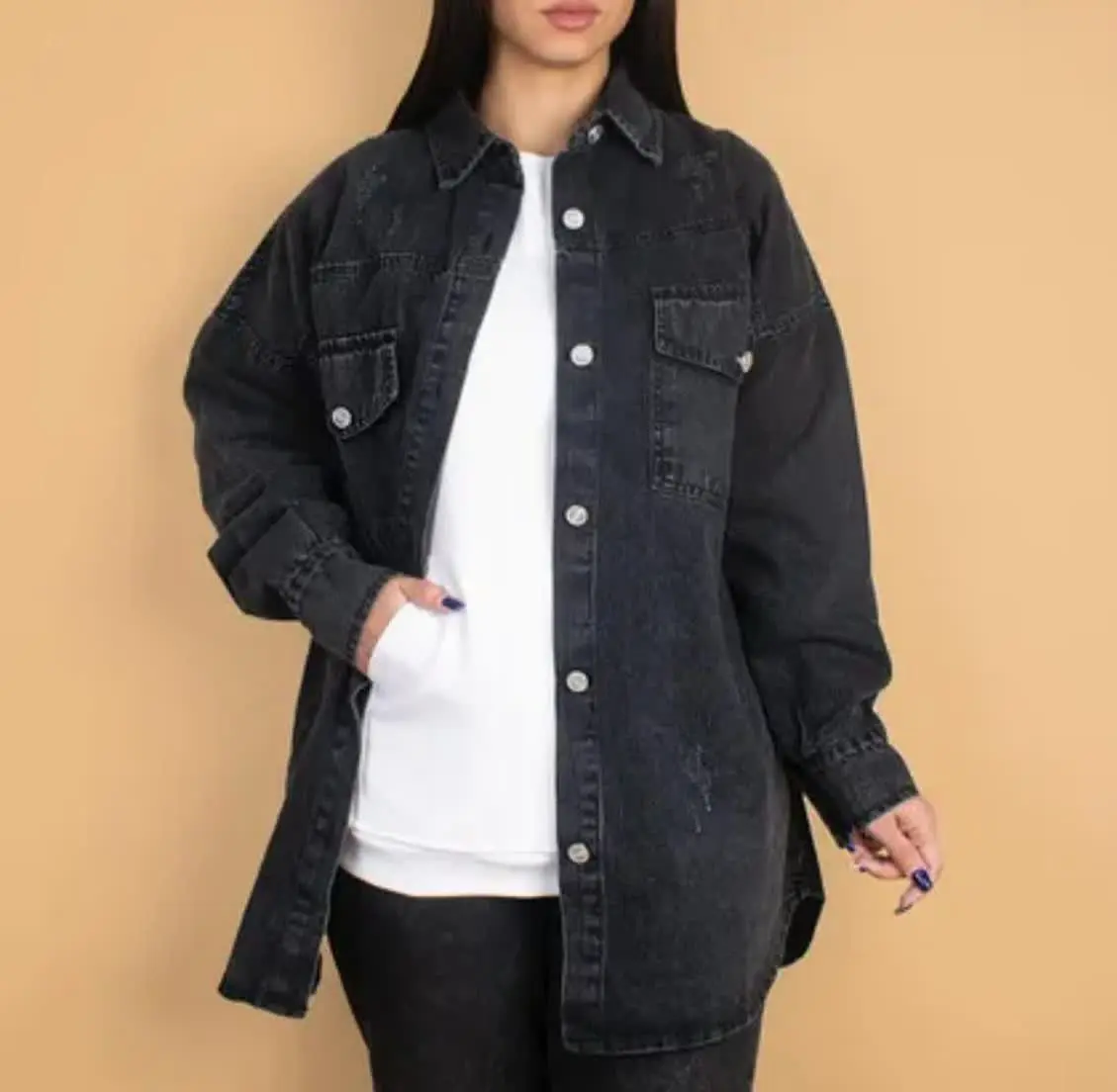 نام: مانتو جین بغل دکمه ۱۱۲۵
