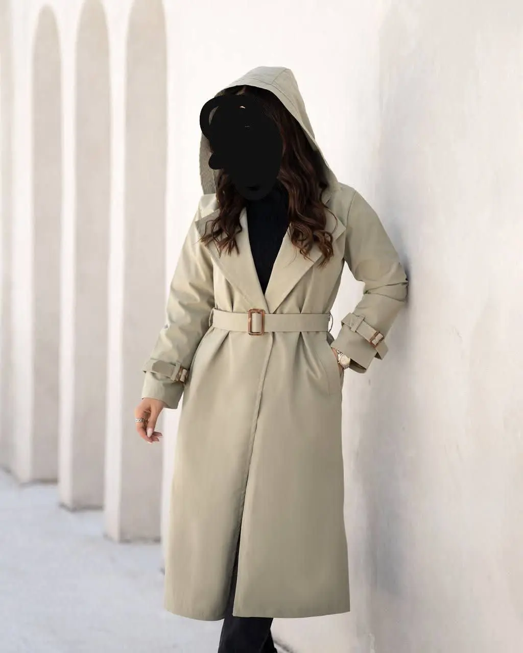 🍂🍁کتان لایت ماکسی کلاهدار انس
