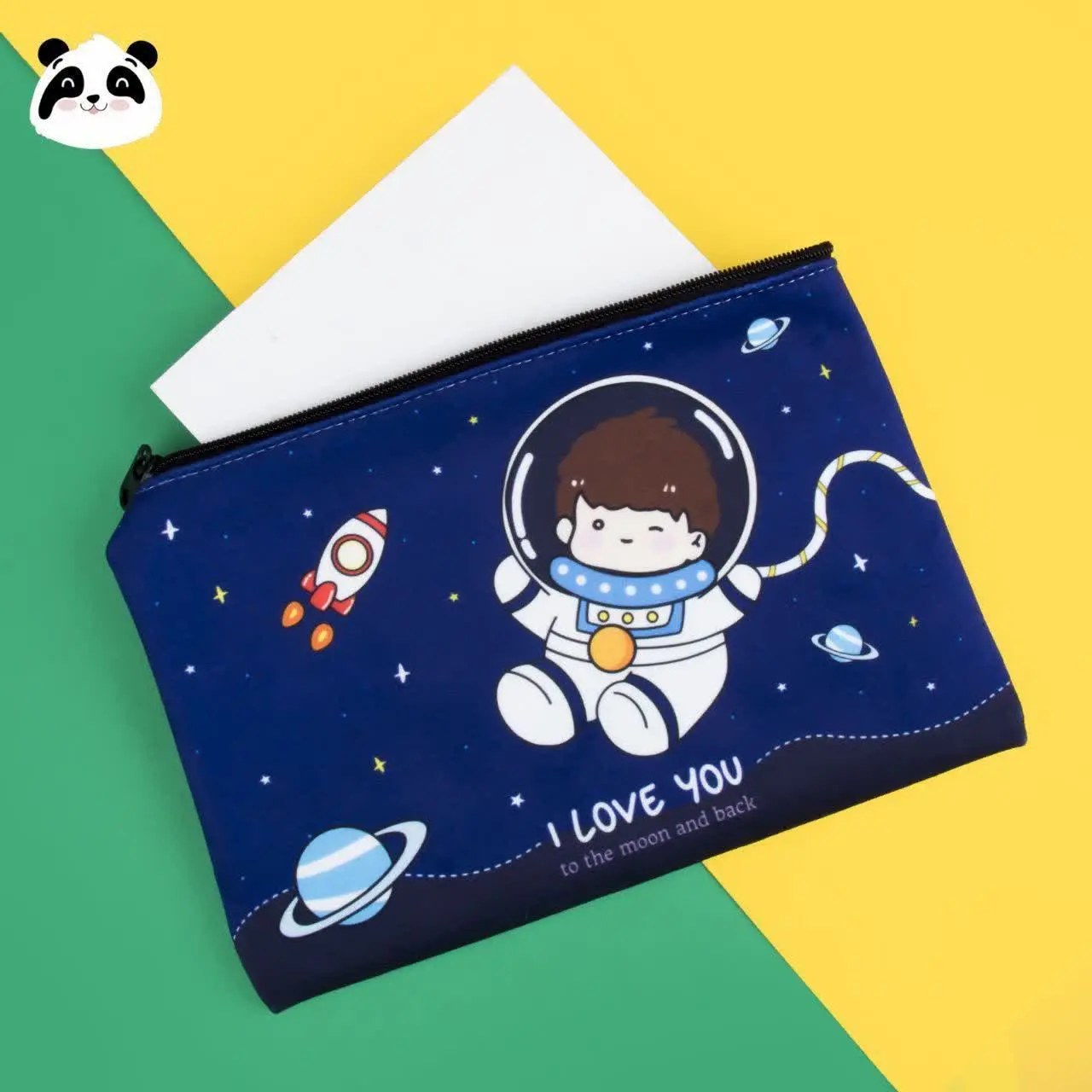 پوشه زیپ دار پارچه‌ای مخمل
