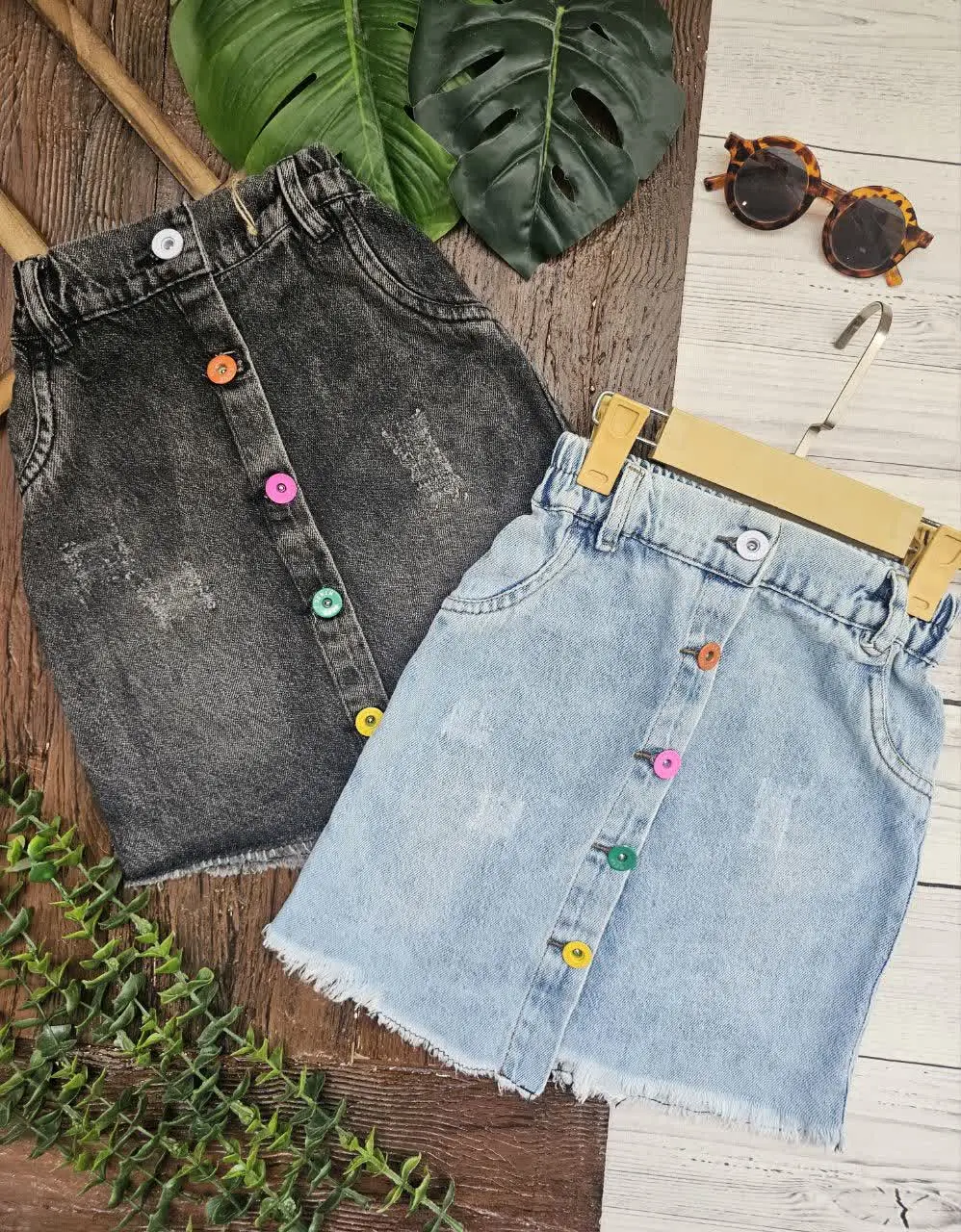 دامن دکمه رنگی
