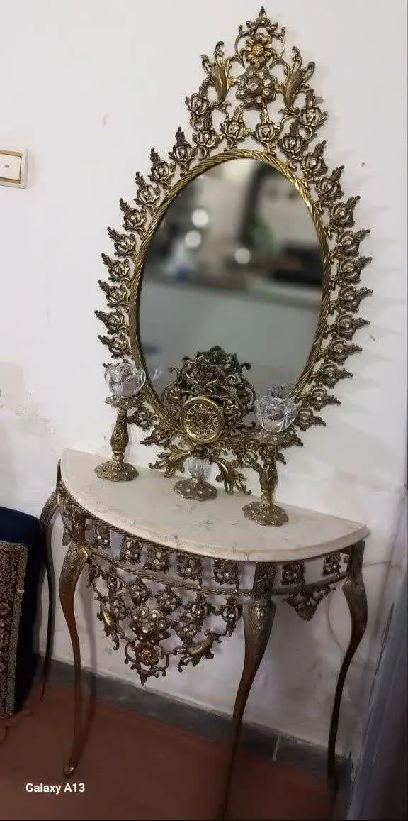 اینه دو شمعدان ساعت پایه بر...