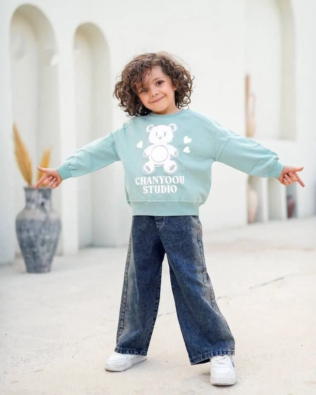 🎄 بلوز اسپرت گلدوزی خرس سفید⭐️