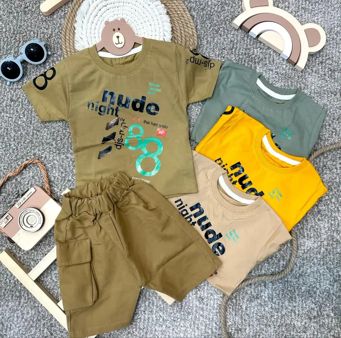 👫تیشرت شلوارک پسرانه چاپ ۸۸ ✅
