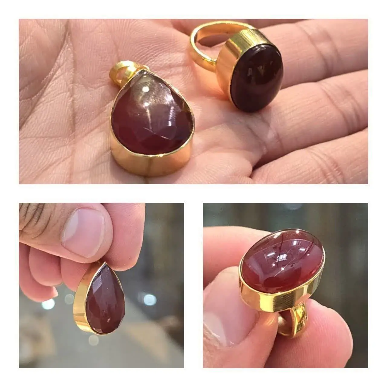 💎انگشتر و پلاک زنانه مدل اشکی