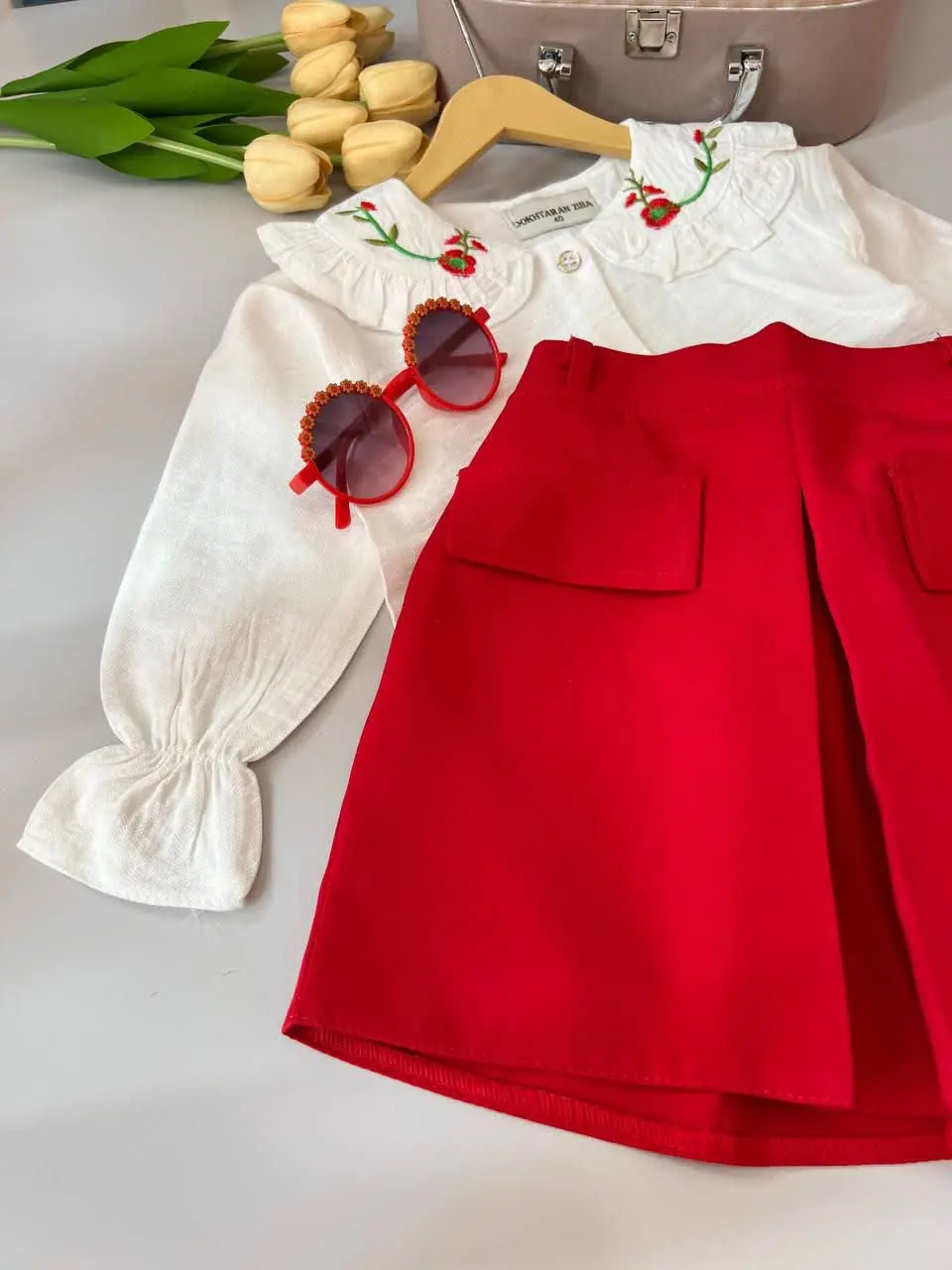 شومیز و دامن گلدوزی
