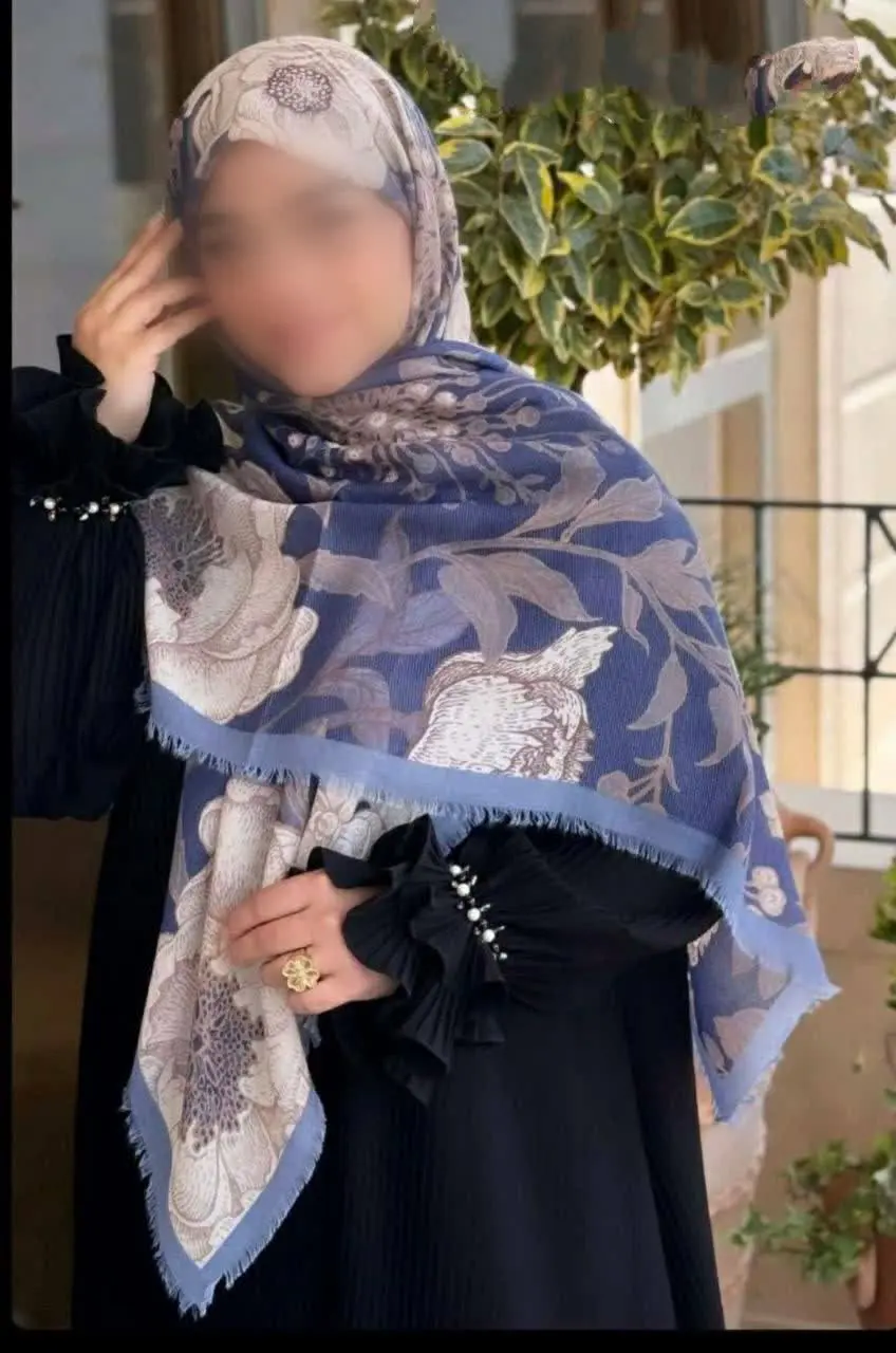 روسری نخ پنبه سیا اسکارف 
