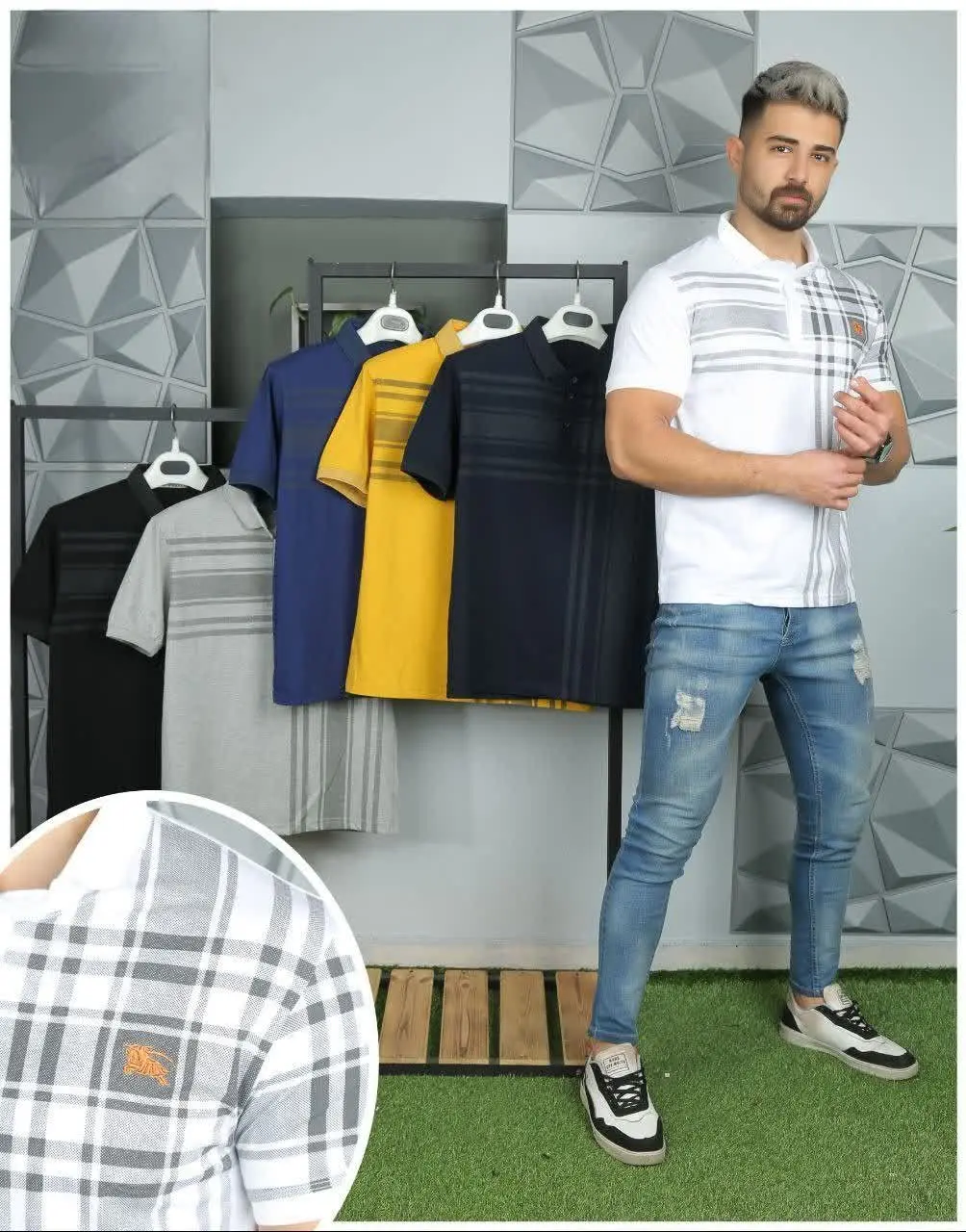 تی شرت یقه دار 
