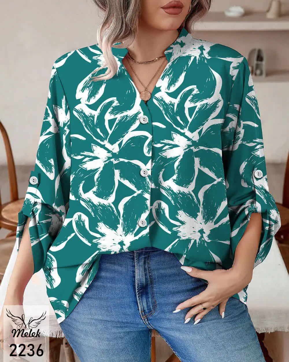 شومیز خاص مجلسی یقه هفت جلو...