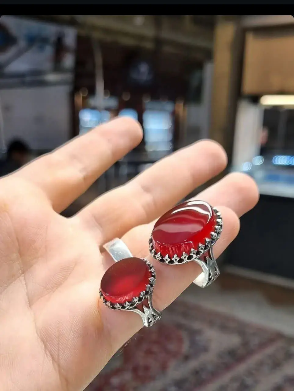 💎انگشتر عقیق سرخ ست زوجین