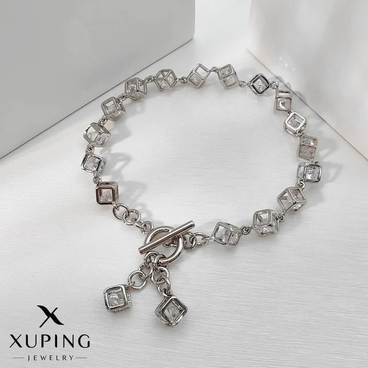 ⚜️ دستبند مکعبی سیلور ظریف...