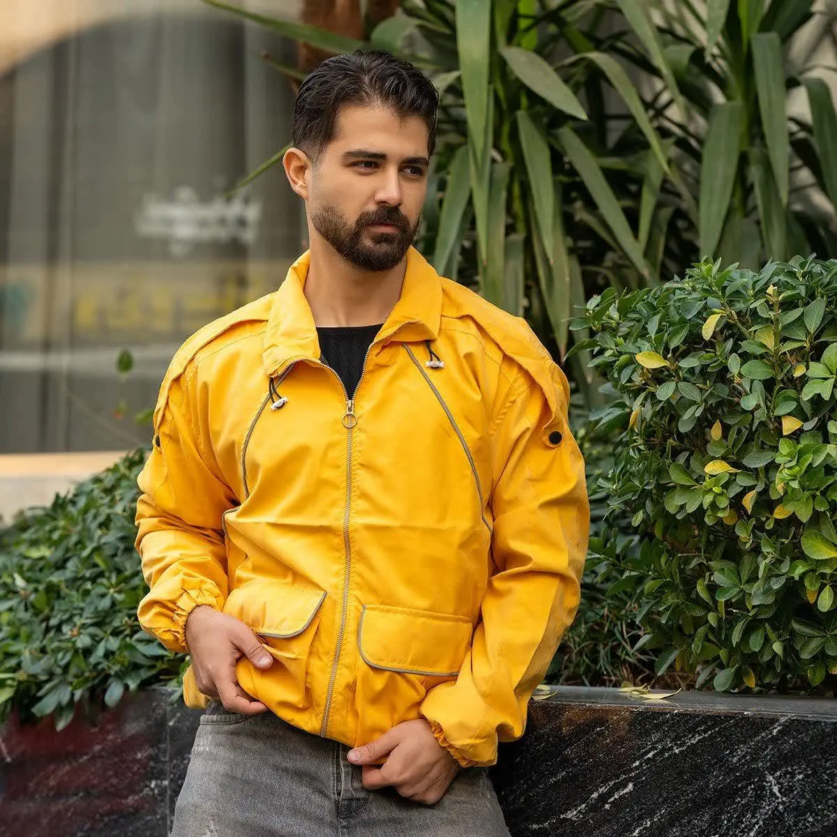 🏆کاپشن میکرو زرد مردانه مدل Panama
