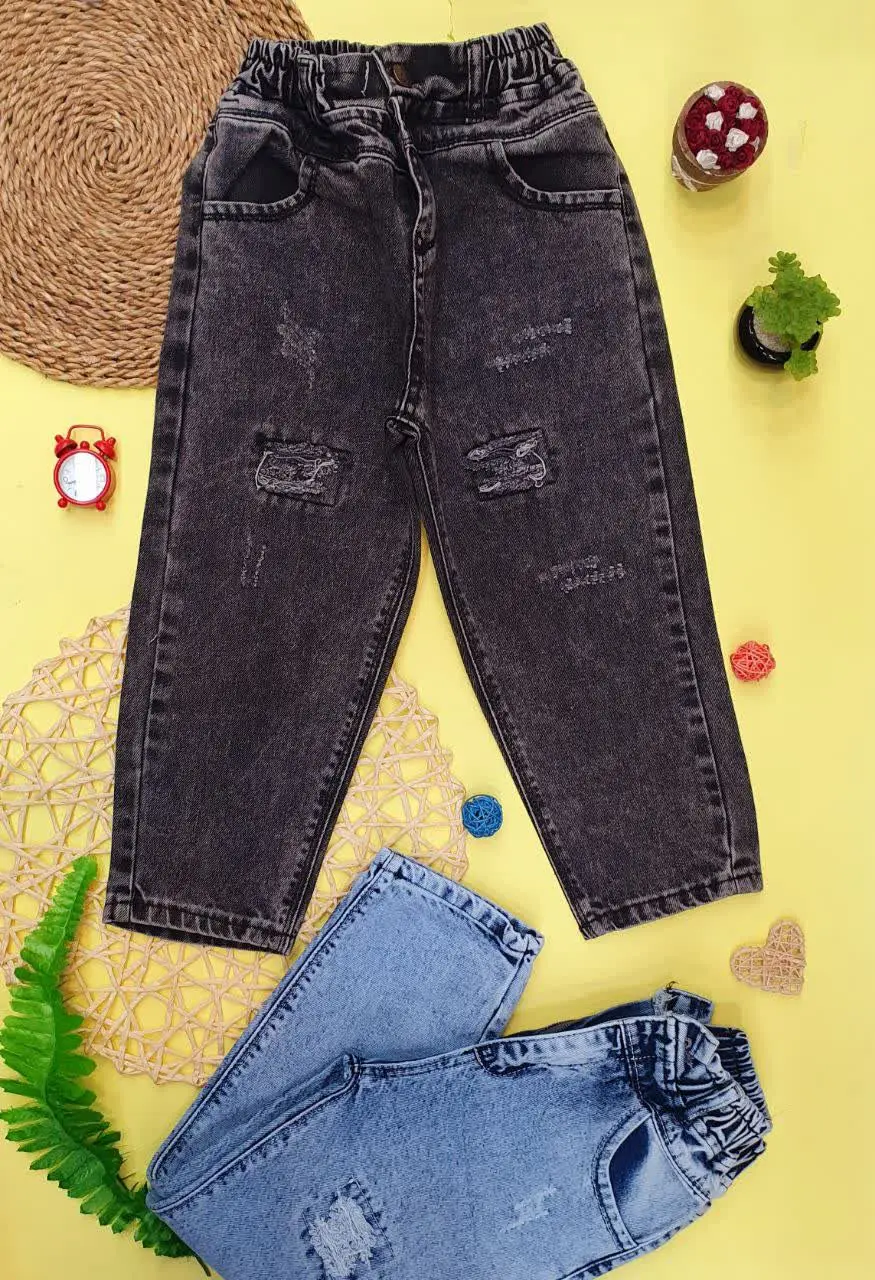 👖شلوار لی دورکش 
