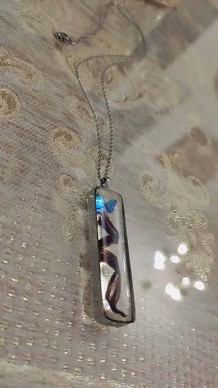 گردنبند موی رزینی شفاف🦋