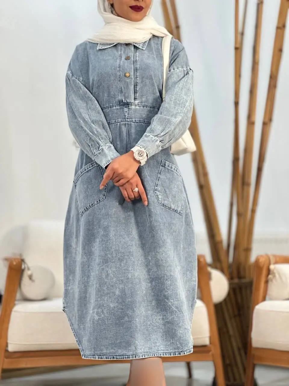 🍁نام: پیراهن جین سه دکمه
