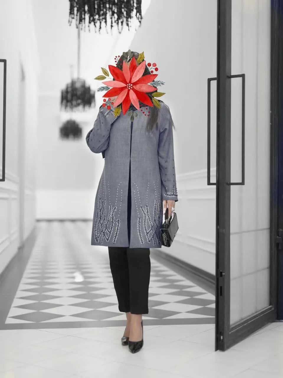 👗 مانتو یقه گرد مدل خوشه
