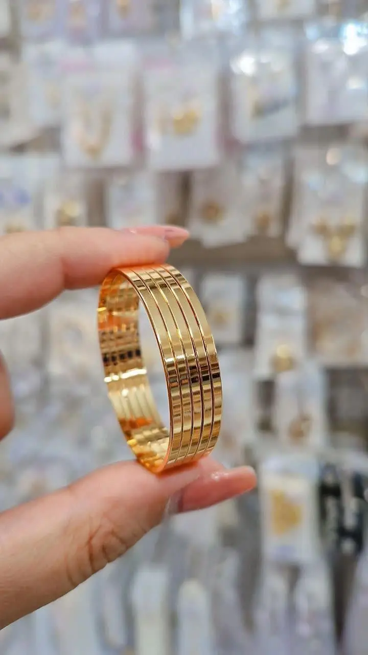 ♦️ النگو آینه‌ای طرح طلا 
