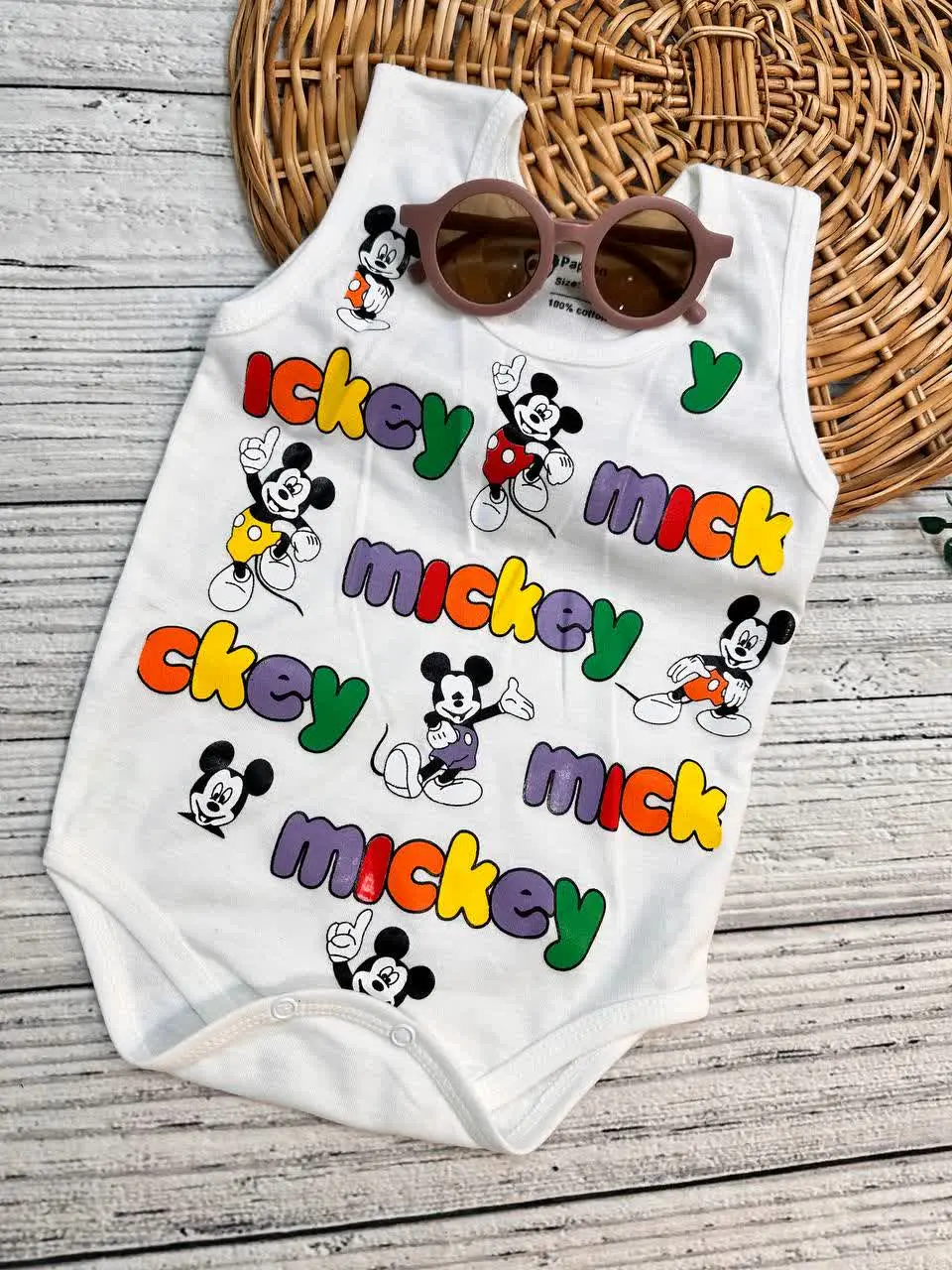 بادی زیردکمه میکی موس رنگارنگ نوزادی و کودک کد ۱۱۸۰۴۷ 
