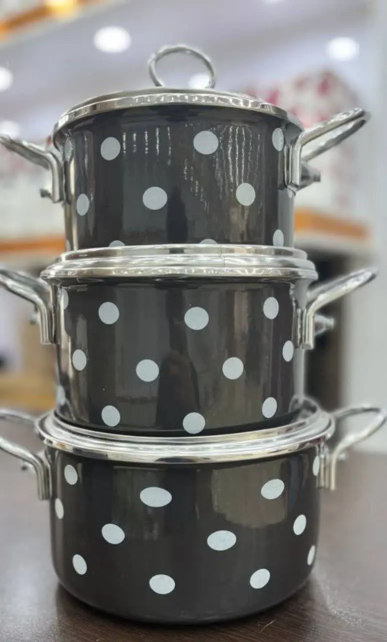 ✅ ست قابلمه سه تایی لعابی 
