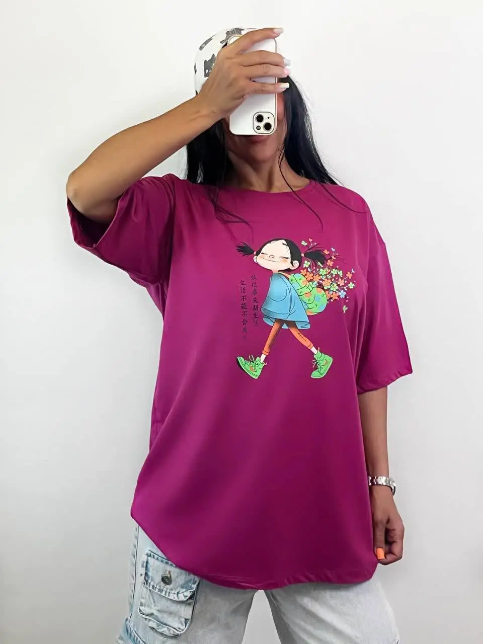 تیشرت لانگ دختر گل فروش