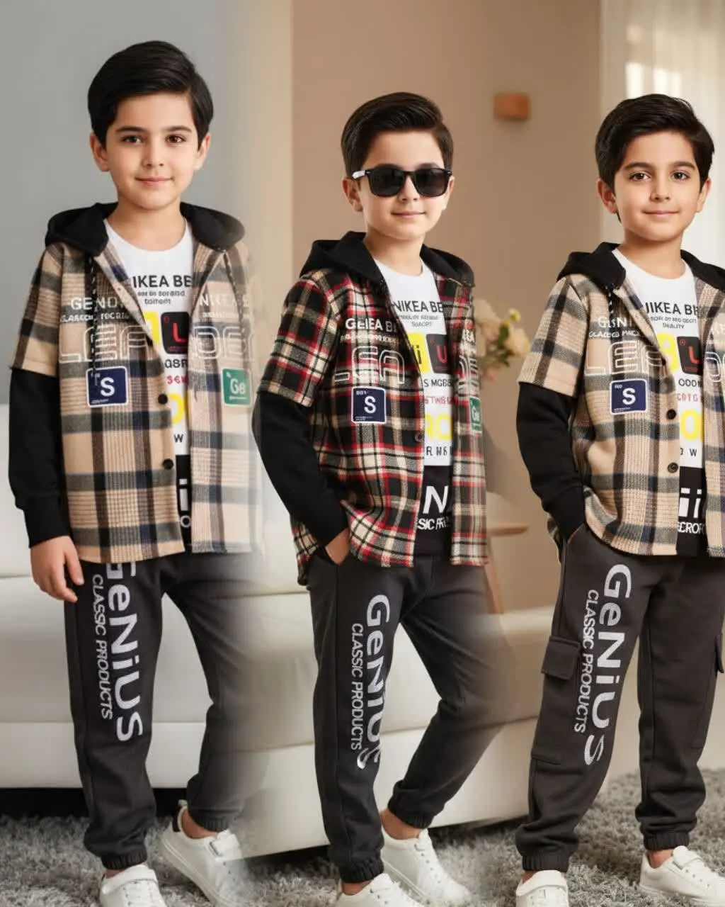 سه تیکه شامل پیراهن، تیشرت...