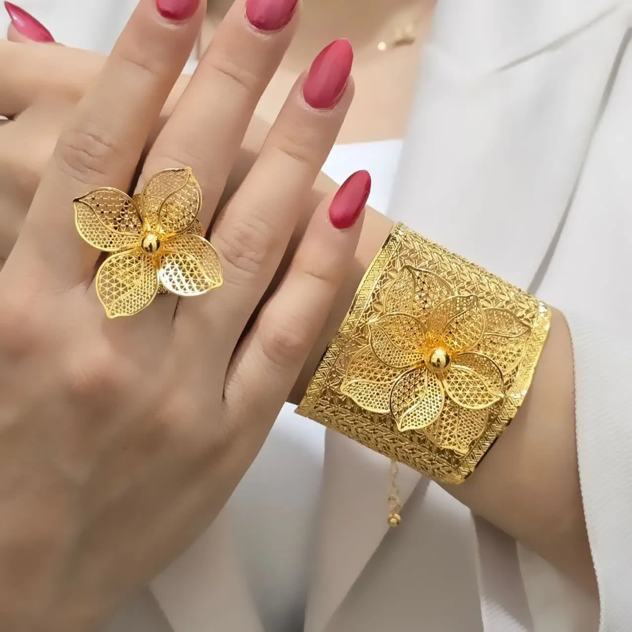 ست  دستبند انگشتر بحرینی جدید😍