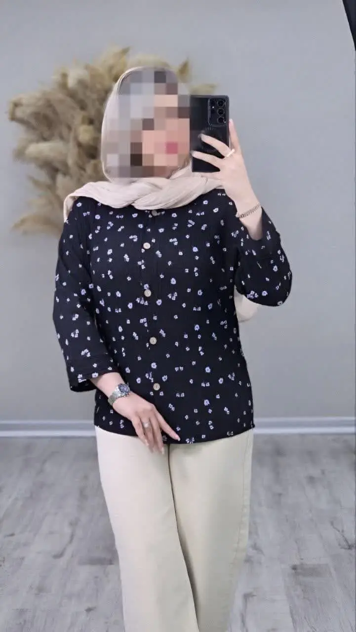 🛍نام: شومیزطرح گل بهاری🍃 
