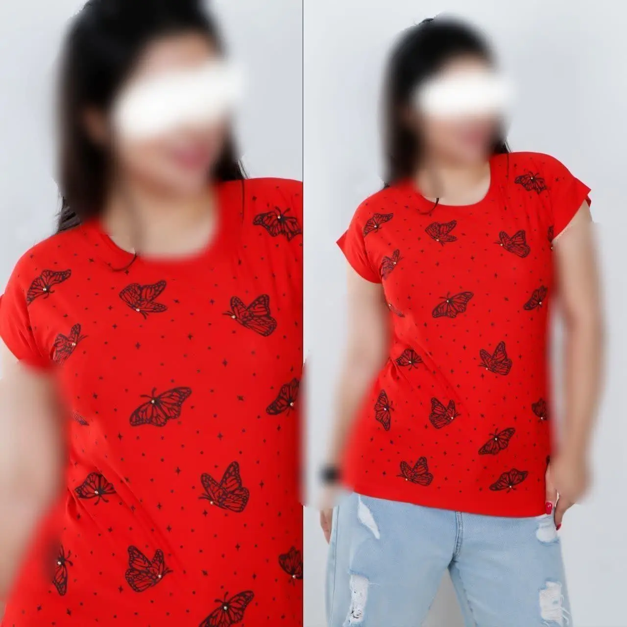 کیمونو تمام چاپ پروانه و مر...