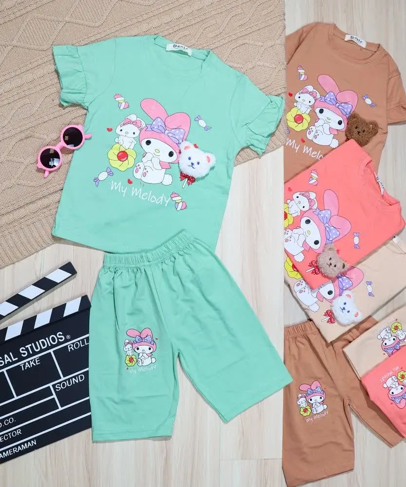 👫تیشرت و شلوارک دخترانه ملودی کرومی👫
