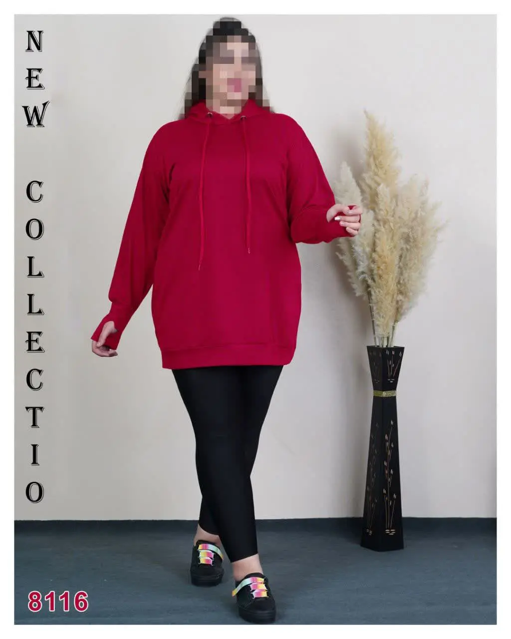 تونیک کلاهدار آستین انگشتی
