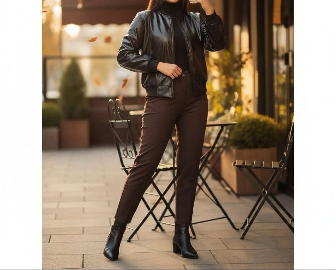 *کت چرم تیرکمونی پاییزه اسرا