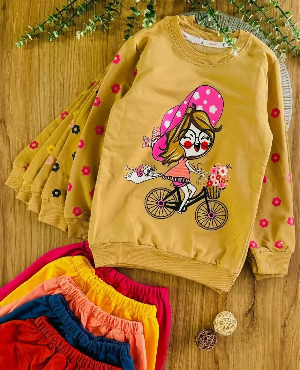 ست بلوز و شلوار بگ دختر دوچرخه سوار
