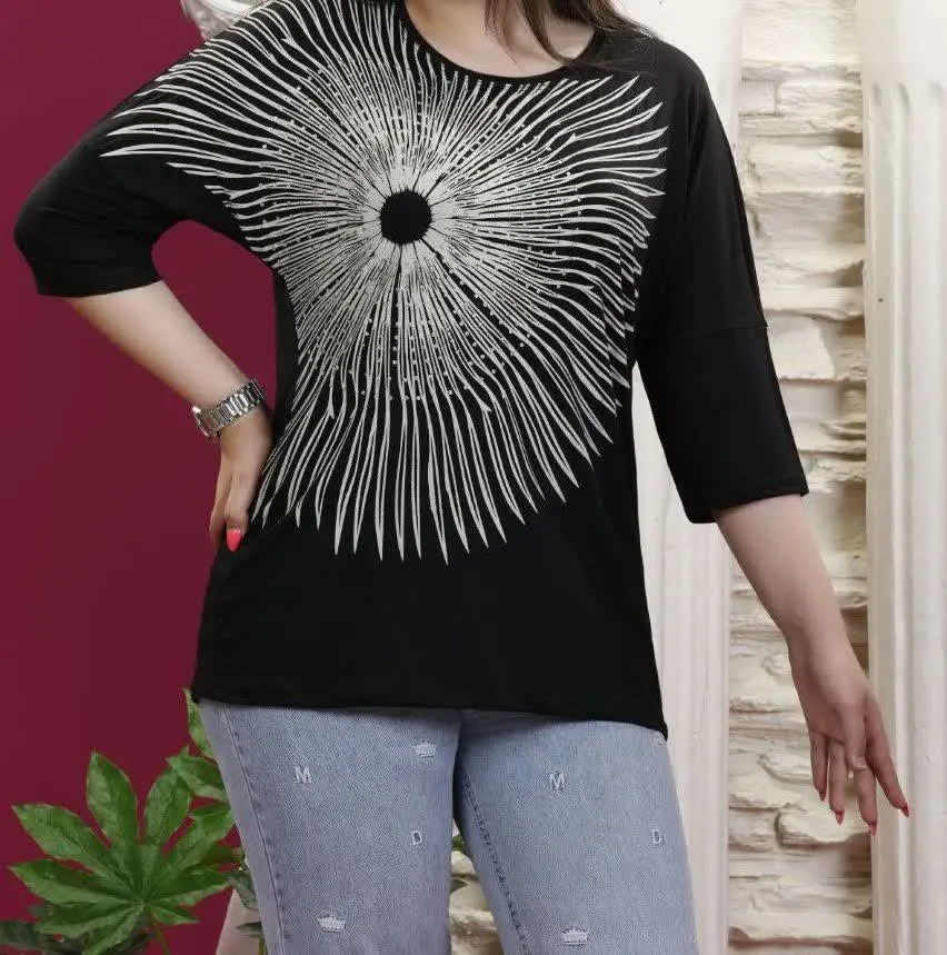 بلیز آستین کیمینو چاپ و نگین
