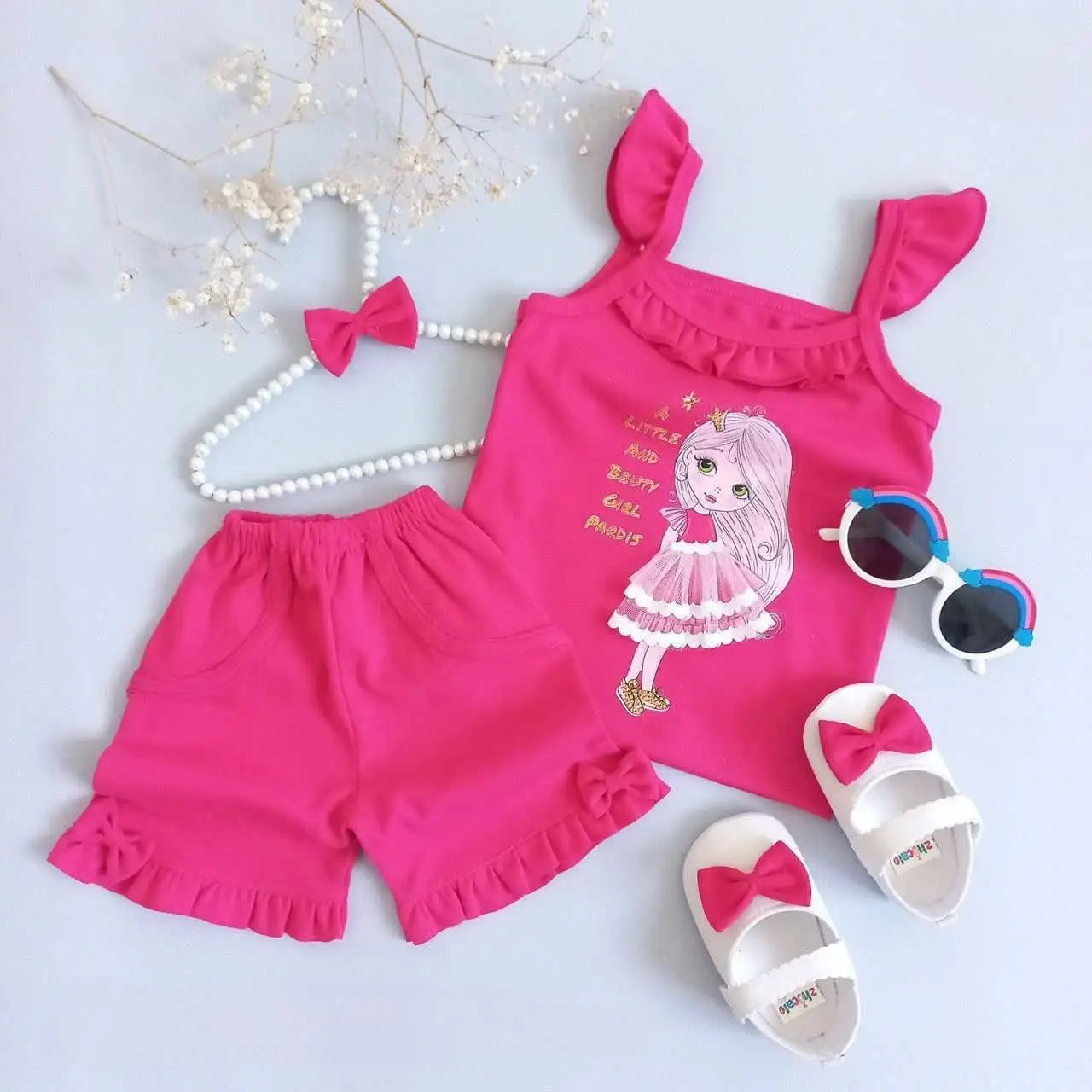 👚تاپ و شلوارک دخترانه مدل بارلی 
