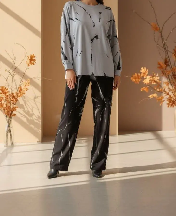 ست بلوز شلوار پیسوله ای بال...