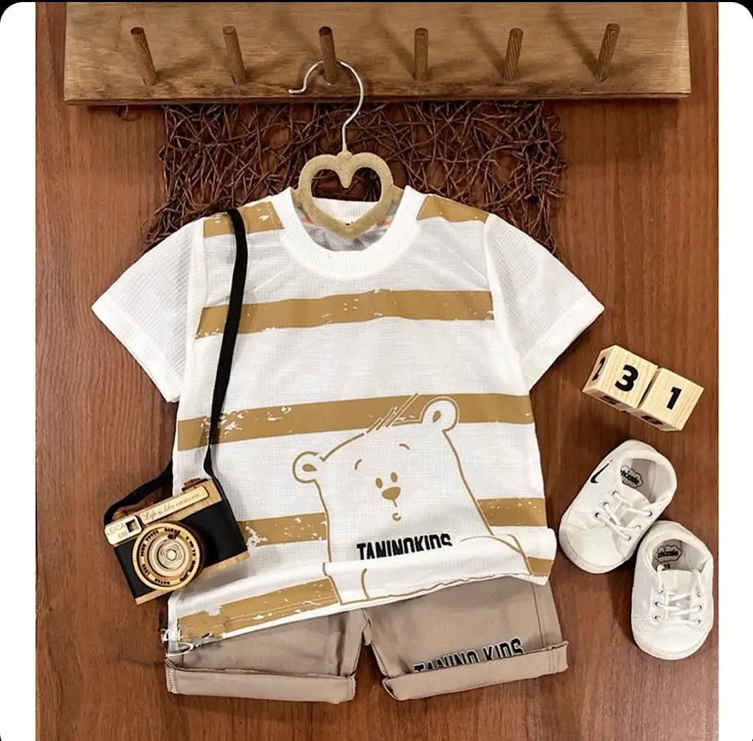 بلوز شلوارک بیسکوییتی خرسی
