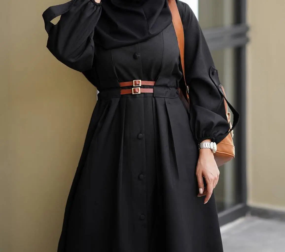 🟢مانتو بلند دو کمربندی مدل...