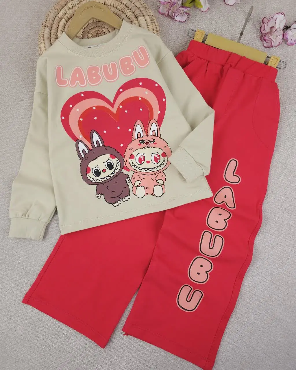 کراپ وشلواردخترانه قلب وستاره