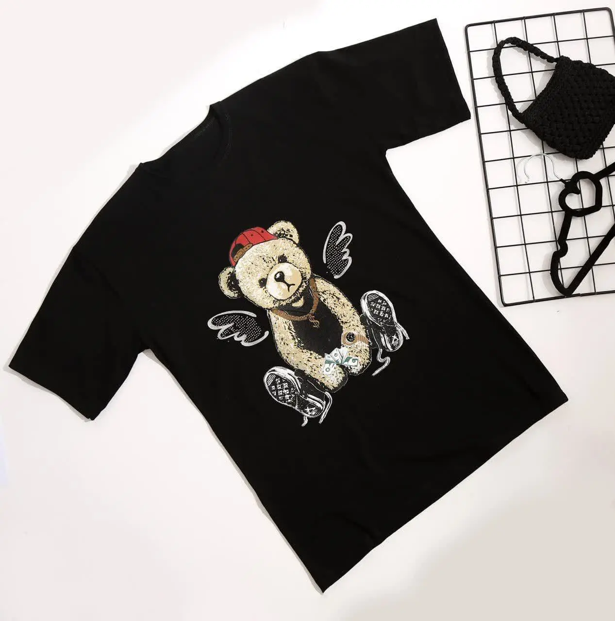 نام: تیشرت لانگ نگین کلاه 
