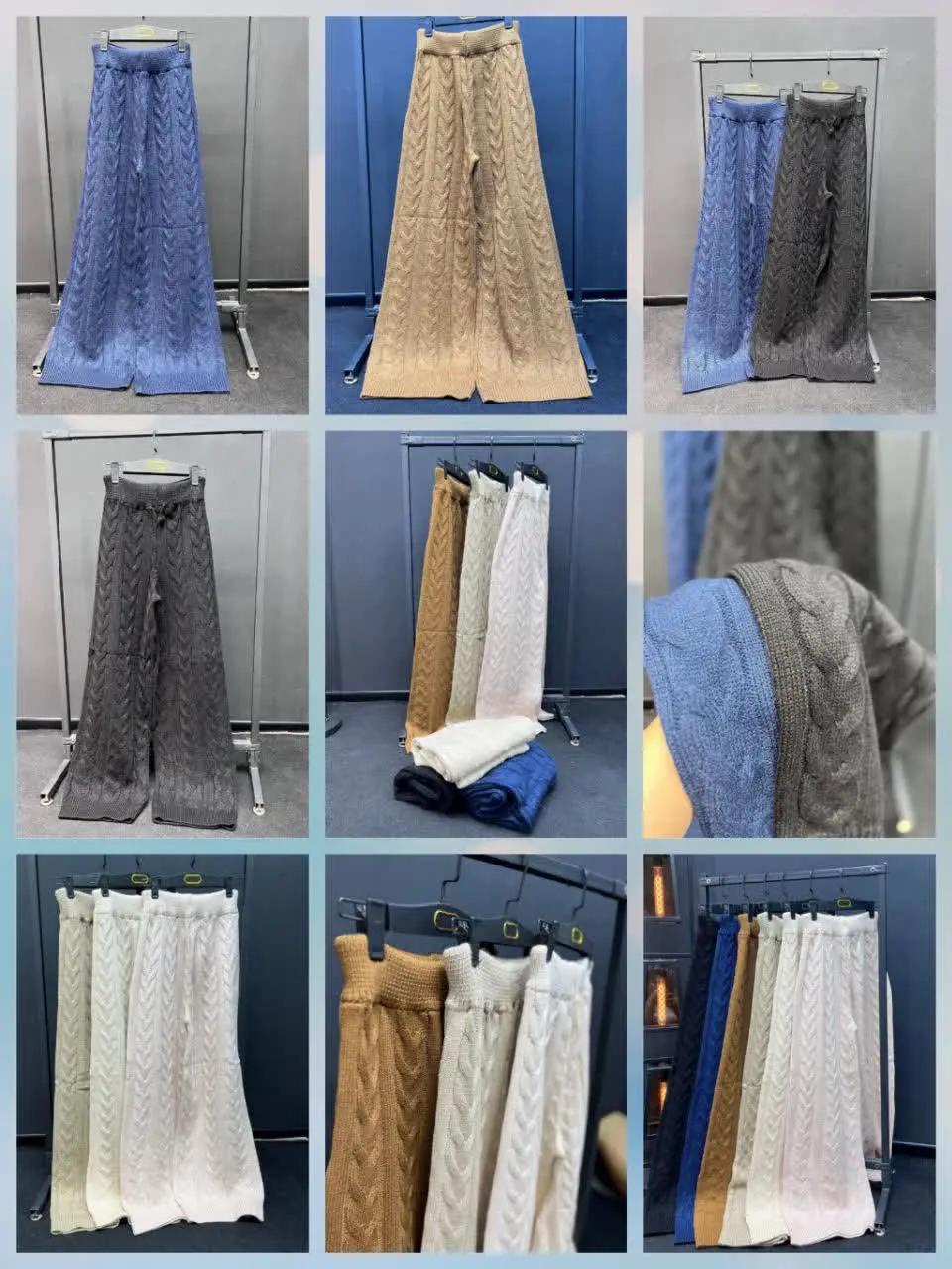 🧶🧶شلوار بگ بافت ضخیم گرم بالا
