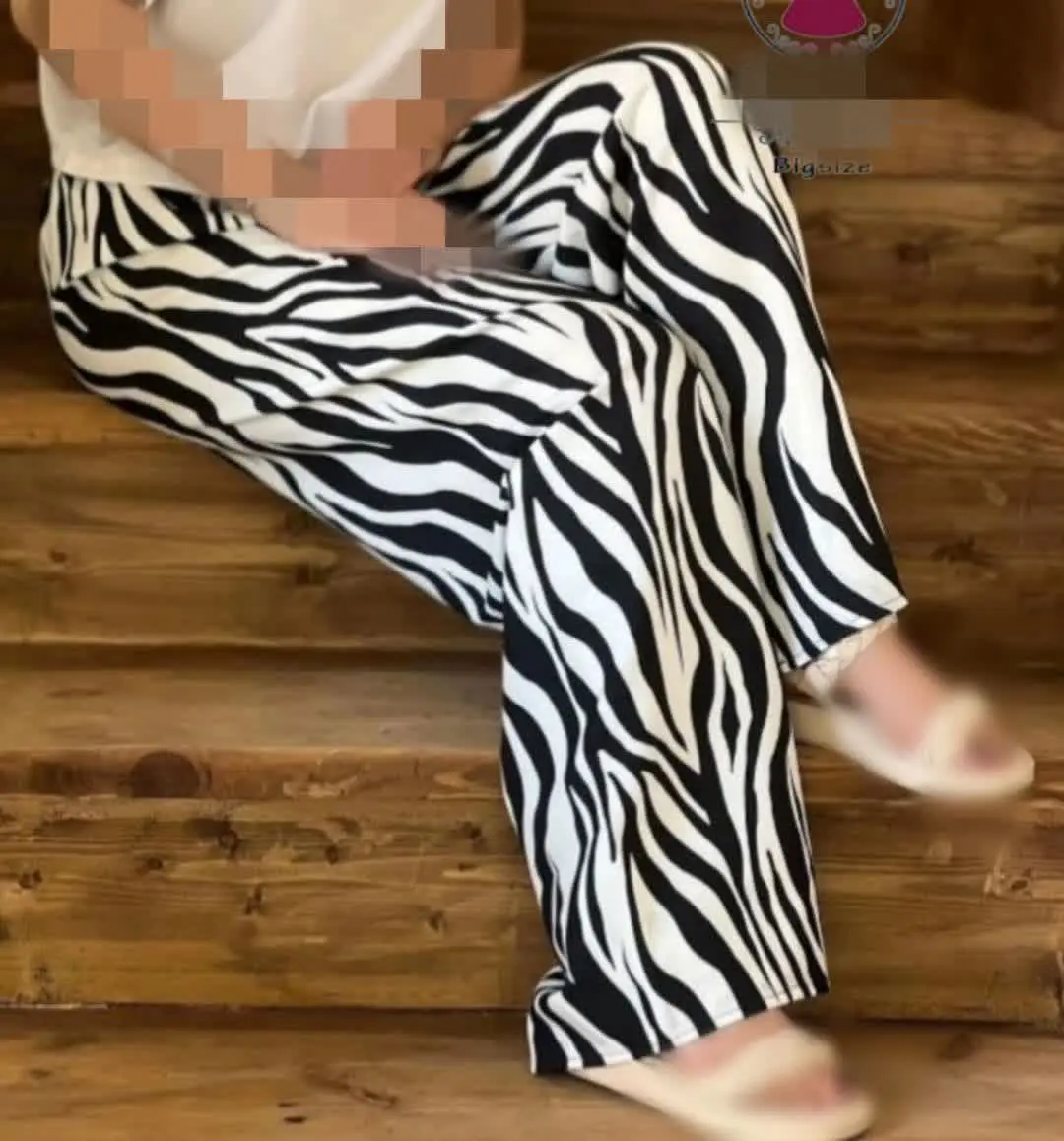 شلوار طرح دارپشت کمرکش
