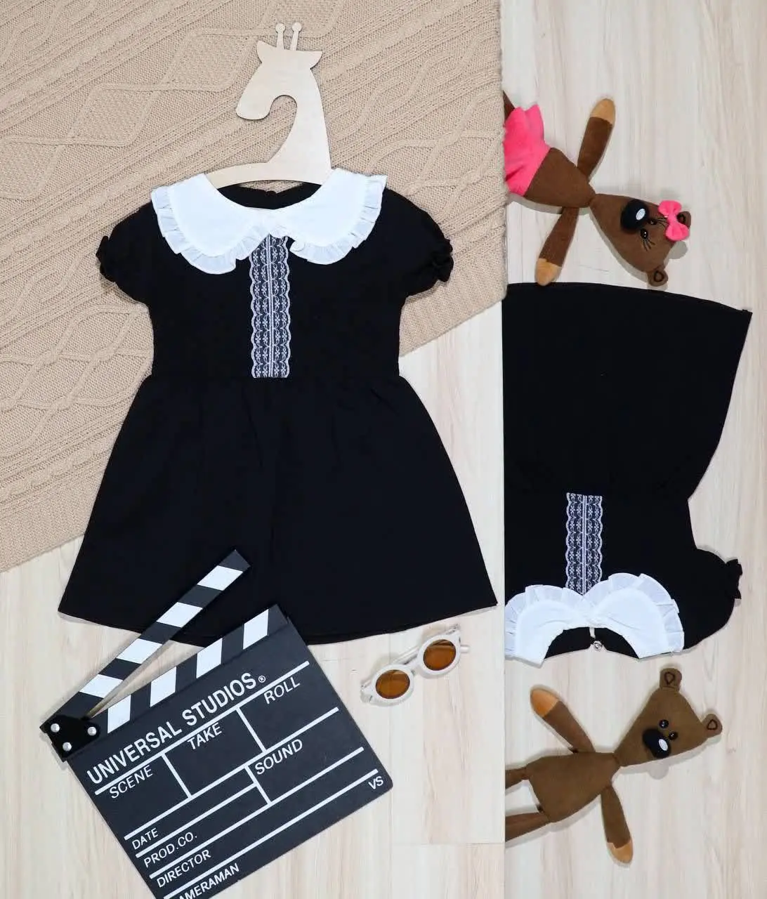 👫سارافون مشکی یقه BB سفید👫
