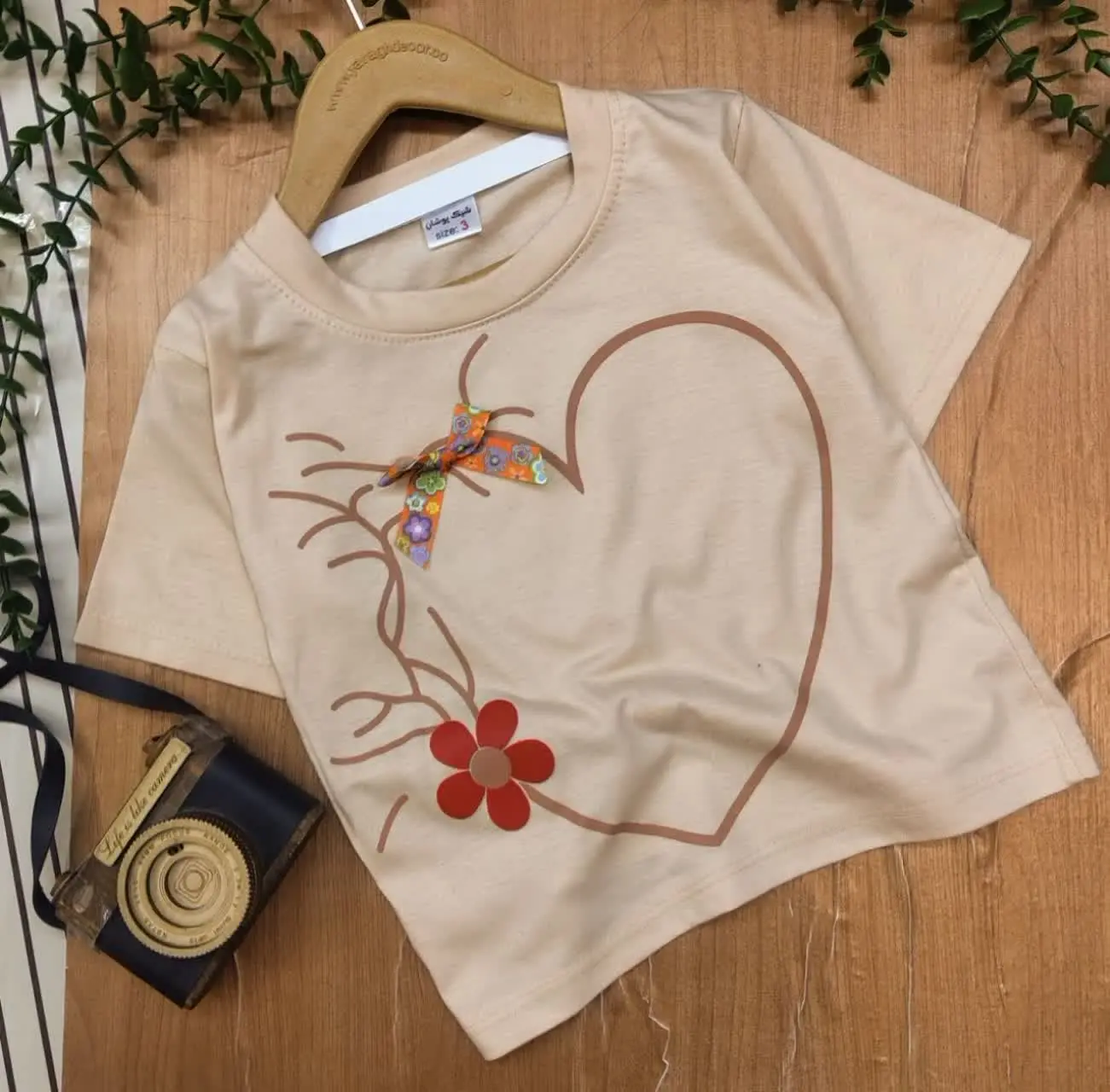 کراپ دخترانه طرح قلب ۲